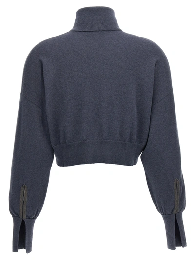 Shop Brunello Cucinelli Monile Turtleneck Sweater Sweater, Cardigans Blue