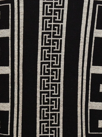 Shop Balmain Monogram Sweater, Cardigans White/black