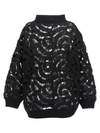 Shop Fabiana Filippi Openwork Sweater Sweater, Cardigans Black