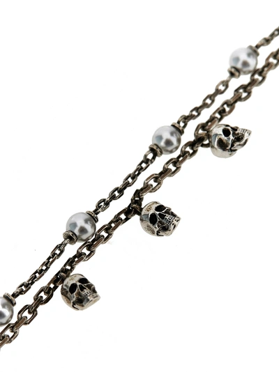 Shop Alexander Mcqueen Skull Bead Bracelet Jewelry Silver