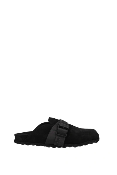 Shop Off-white Slippers And Clogs Suede Black