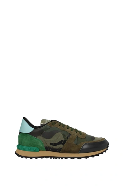 Shop Valentino Sneakers Leather Green Mint