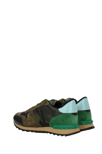 Shop Valentino Sneakers Leather Green Mint