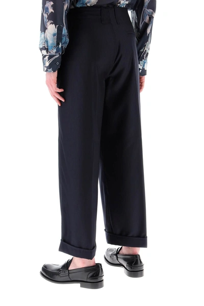 Shop Etro Striped Wool Cropped Trousers