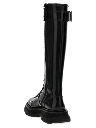 Shop Alexander Mcqueen Tread Sole Boots, Ankle Boots Black