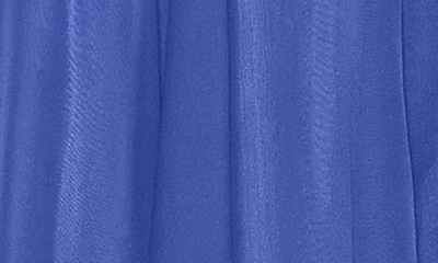 Shop Mac Duggal Rosette Chiffon Cutout Empire Waist Gown In Cobalt