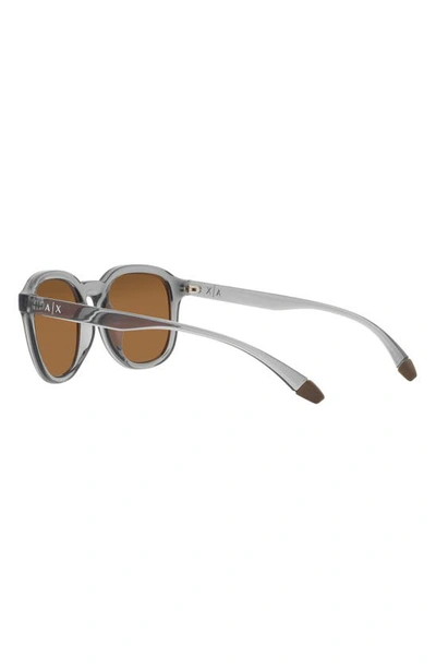 Shop Armani Exchange 54mm Mirrored Round Sunglasses In Grey