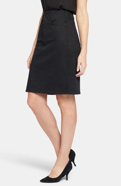 Nydj Hollywood High Waist Twill Skirt In Black