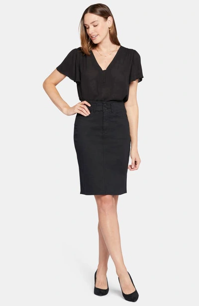 Nydj Hollywood High Waist Twill Skirt In Black