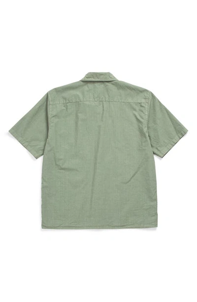 Shop Norse Projects Carsten Short Sleeve Button-up Shirt In Dried Sage Green