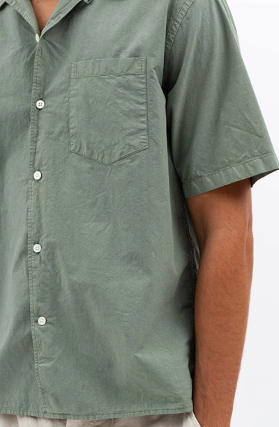 Shop Norse Projects Carsten Short Sleeve Button-up Shirt In Dried Sage Green