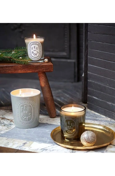 Shop Diptyque Feu De Bois (fire Wood) Large Scented Candle In Grey Vessel