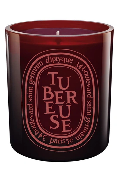 Shop Diptyque Tubéreuse (tuberose) Large Scented Candle, 10.2 oz In Red Vessel