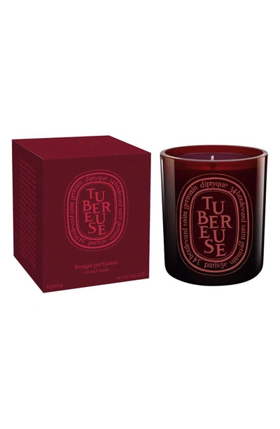 Shop Diptyque Tubéreuse (tuberose) Large Scented Candle, 10.2 oz In Red Vessel