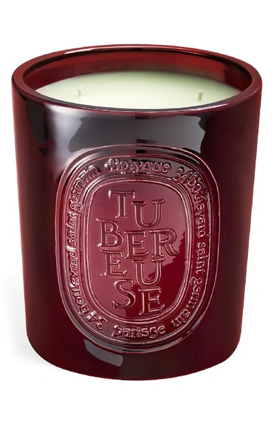 Shop Diptyque Tubéreuse (tuberose) Large Scented Candle, 10.2 oz In Red Vessel