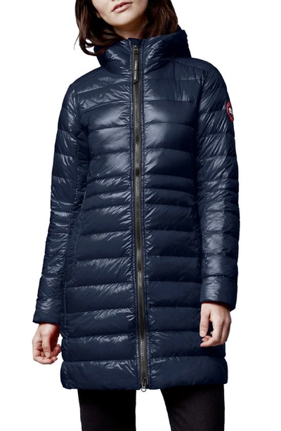 Shop Canada Goose Cypress Packable Hooded 750-fill-power Down Puffer Coat In Atlantic Nvy-bleu Mar Atlan