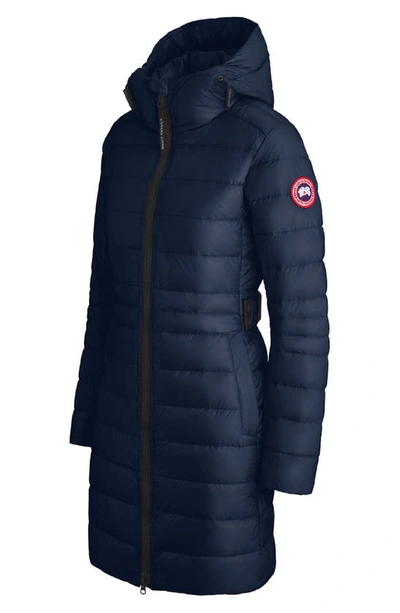 Shop Canada Goose Cypress Packable Hooded 750-fill-power Down Puffer Coat In Atlantic Nvy-bleu Mar Atlan