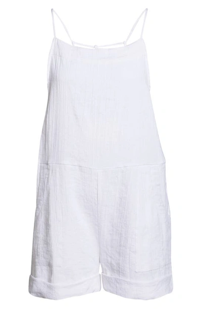 Vitamin A Ophelia Overall In White Crinkle Linen