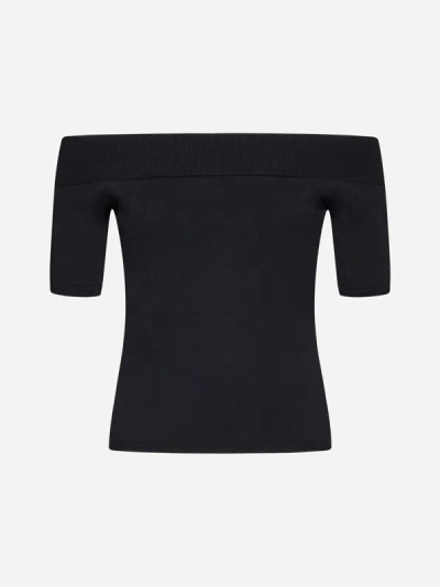 Shop Alexander Mcqueen Viscose-blend Knit Top In Black