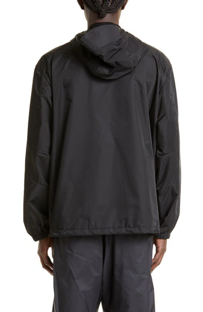Shop Givenchy Logo Hooded Windbreaker In Black