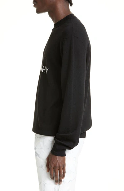Shop Givenchy Archetype Logo Intarsia Wool Sweater In Black