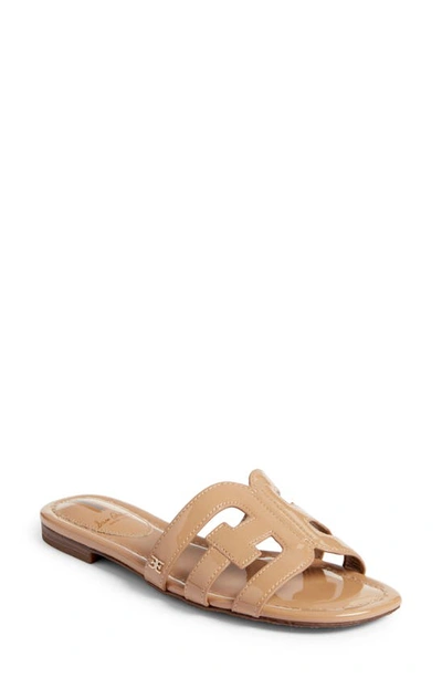 Shop Sam Edelman Bay Cutout Slide Sandal In Almond