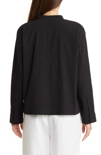 Eileen Fisher Mandarin Collar Jacket In Black