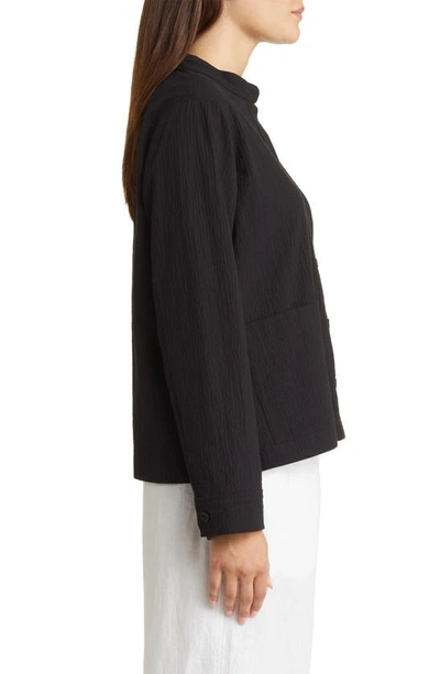 Eileen Fisher Mandarin Collar Jacket In Black