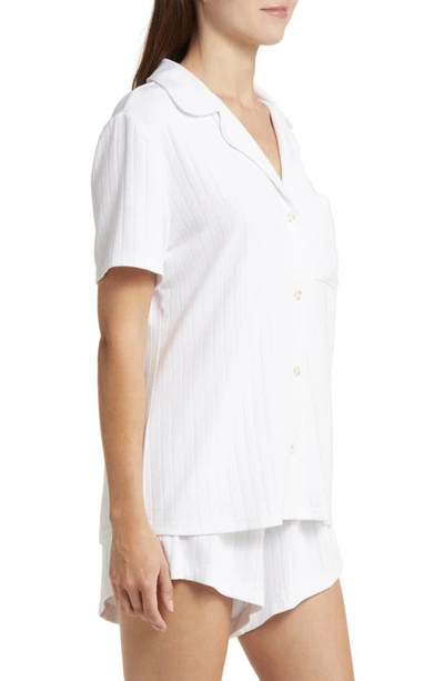Eberjey Gisele Rib Relaxed Short Pj Set In White