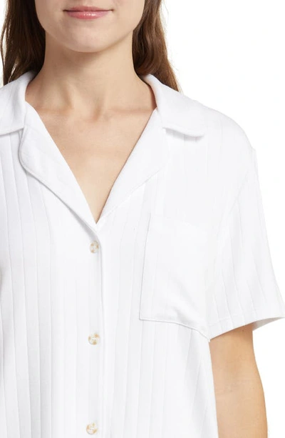 Eberjey Gisele Rib Relaxed Short Pj Set In White