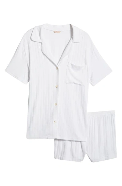 Shop Eberjey Relaxed Rib Short Pajamas In White