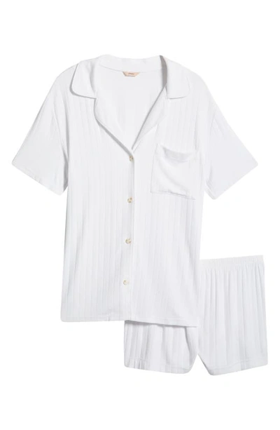 Eberjey Gisele Rib Relaxed Short Pj Set In White