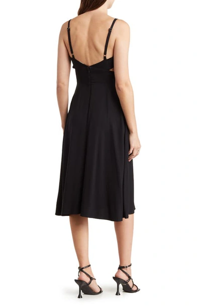 Shop Melrose And Market Cross Front Cutout Midi Dress In Black