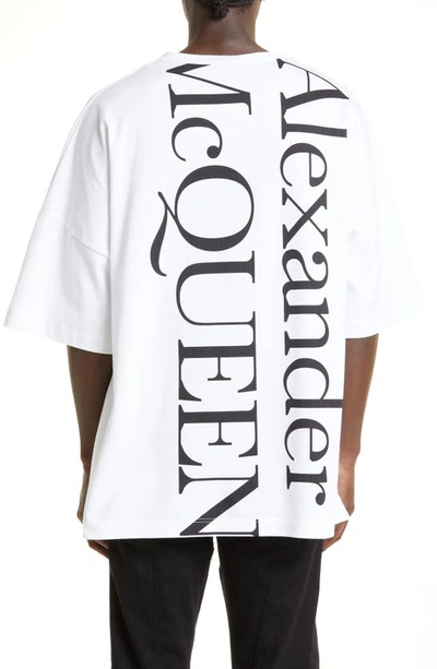 Shop Alexander Mcqueen Oversize Exploded Logo Graphic T-shirt In White/ Black