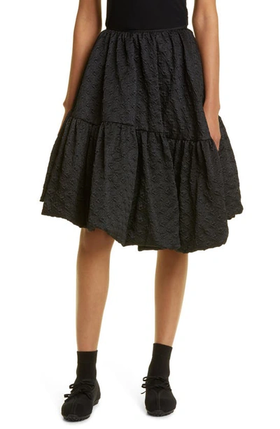 Shop Cecilie Bahnsen Sarina Bolsillo Matelassé Tiered Skirt In Black
