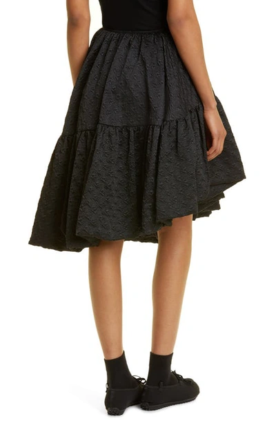 Shop Cecilie Bahnsen Sarina Bolsillo Matelassé Tiered Skirt In Black