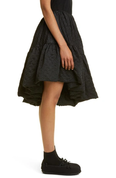 Shop Cecilie Bahnsen Sarina Bolsillo Matelassé Tiered Skirt In Black