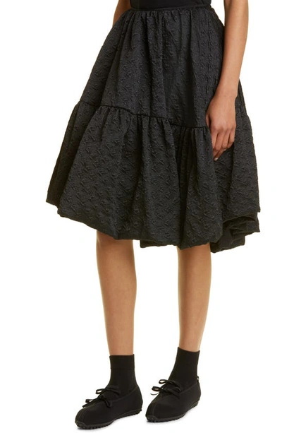 Shop Cecilie Bahnsen Sarina Bolsillo Matelassé Tiered Skirt In Black