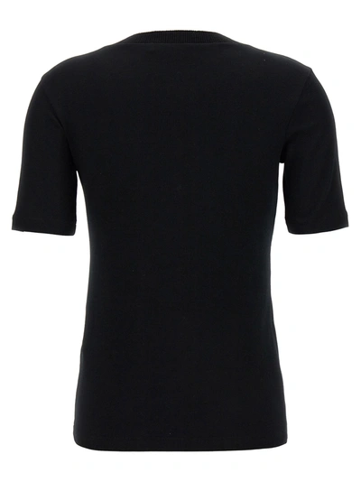Shop Fabiana Filippi Crewneck Appliqué T-shirt Black