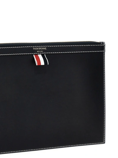 Shop Thom Browne Small Document Pouch Clutch Blue