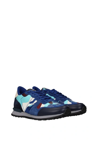 Shop Valentino Sneakers Leather Blue Sky