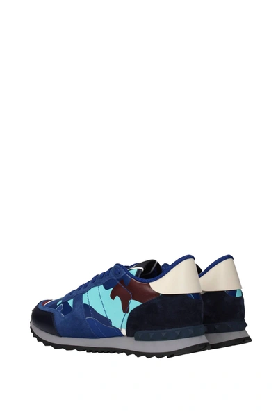Shop Valentino Sneakers Leather Blue Sky