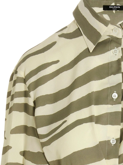 Shop Balmain Zebra Shirt In Multicolor