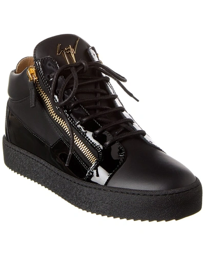 Shop Giuseppe Zanotti May London Leather Sneaker In Black