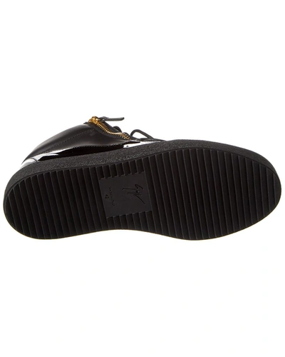 Shop Giuseppe Zanotti May London Leather Sneaker In Black