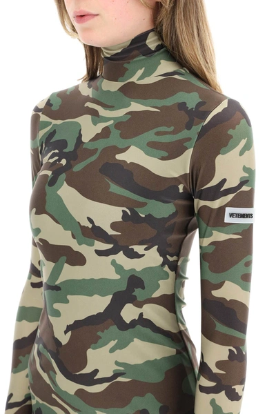 Shop Vetements Camouflage Mini Dress With Gloves