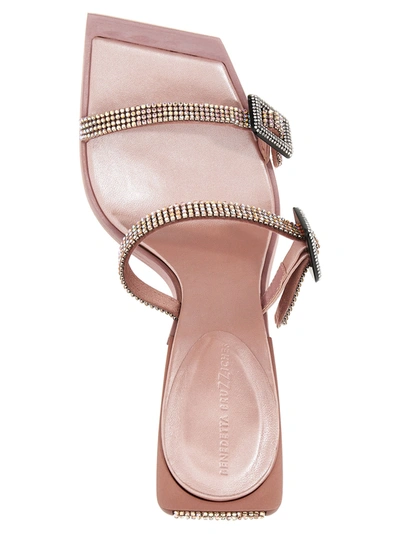 Benedetta Bruzziches Jeweled Straps Square Toe Sandals