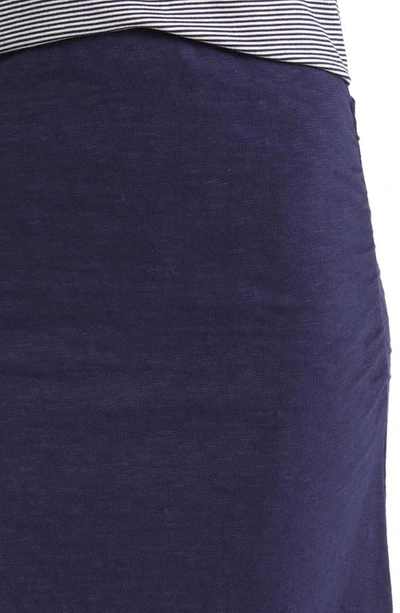 Caslon Softly Ruched Midi Skirt In Navy Peacoat