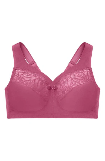 Glamorise Magiclift Natural Shape Wire-free Support Bra In Red Violet