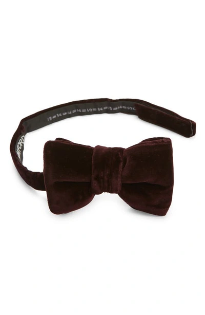 Shop Tom Ford Pre-tied Compact Velveteen Bow Tie In Mulberry